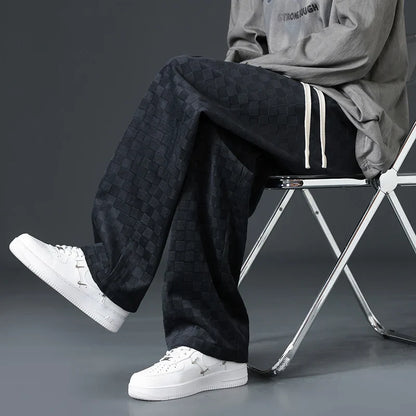 Karolin-Checkered Corduroy Sweatpants