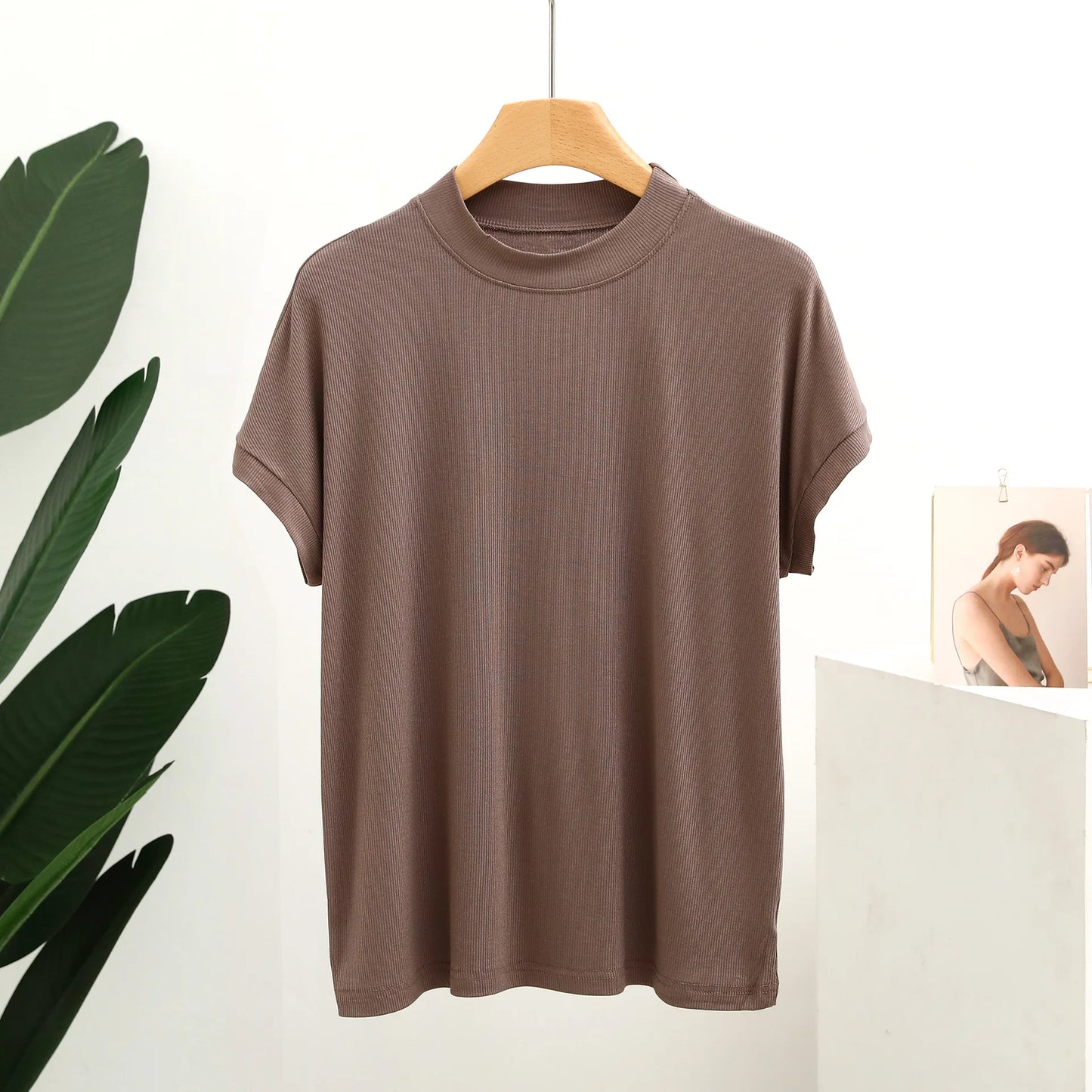 Mathilda - Solid Color Slimming Tee Tops