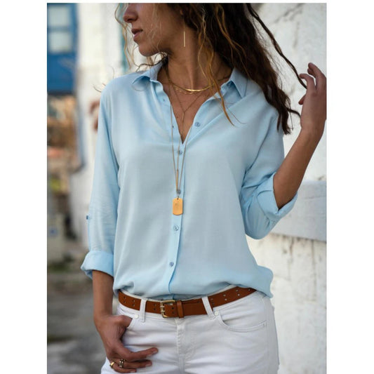 Adaline - Timeless Polo Collar Office Blouse for Women