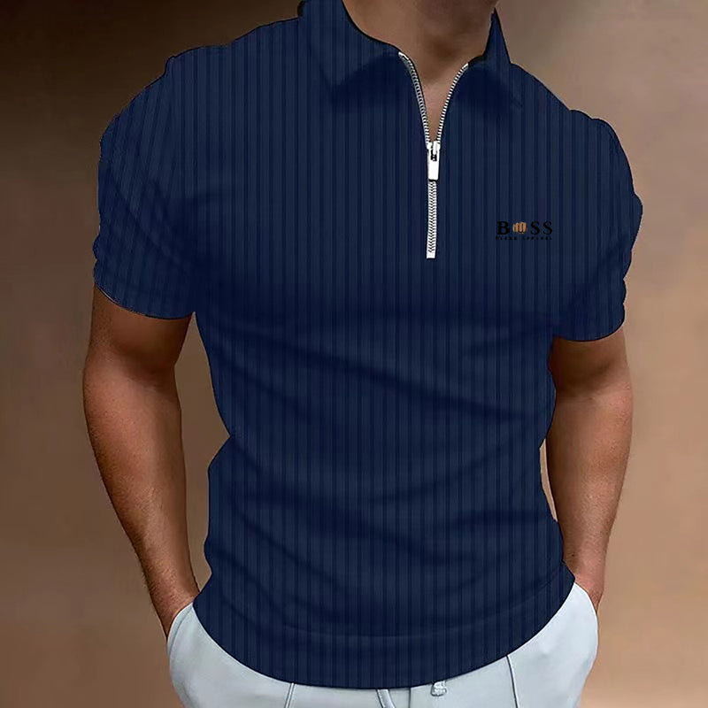 Samuel - Men's Classic Polo Shirt with Button Collar