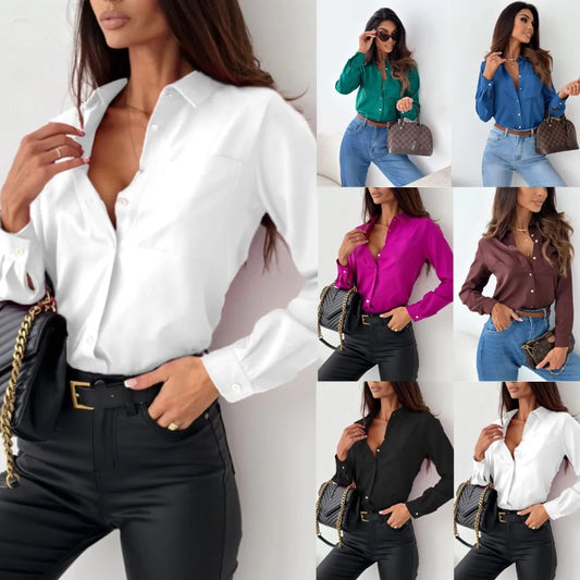 Serena - Elegant V-Neck Blouse for Women