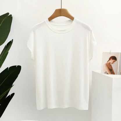 Mathilda - Solid Color Slimming Tee Tops