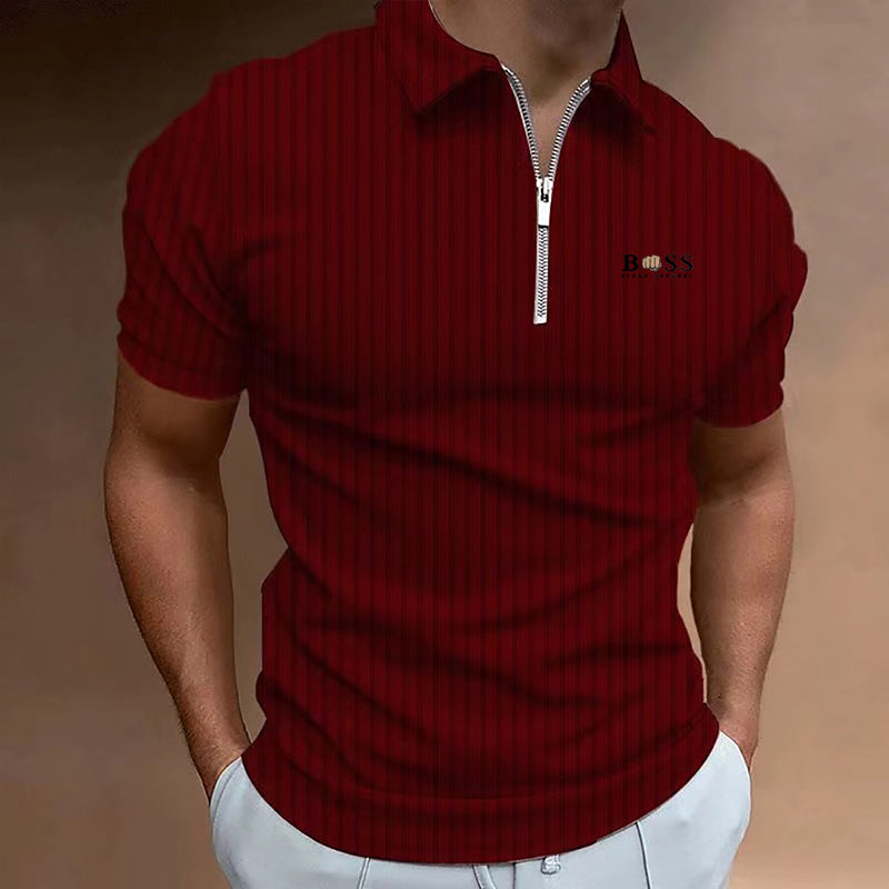 Samuel - Men's Classic Polo Shirt with Button Collar