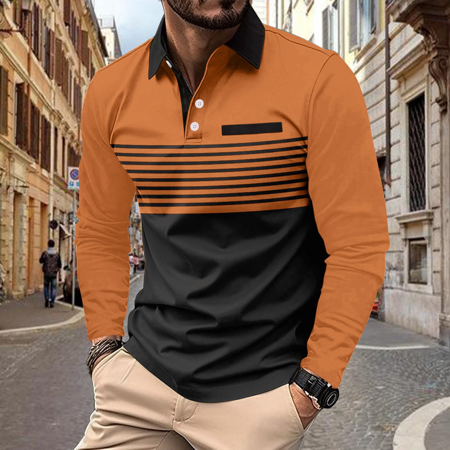 Benjamin – Long Sleeve Sports Polo Shirt for Men