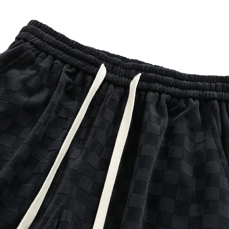 Karolin-Checkered Corduroy Sweatpants