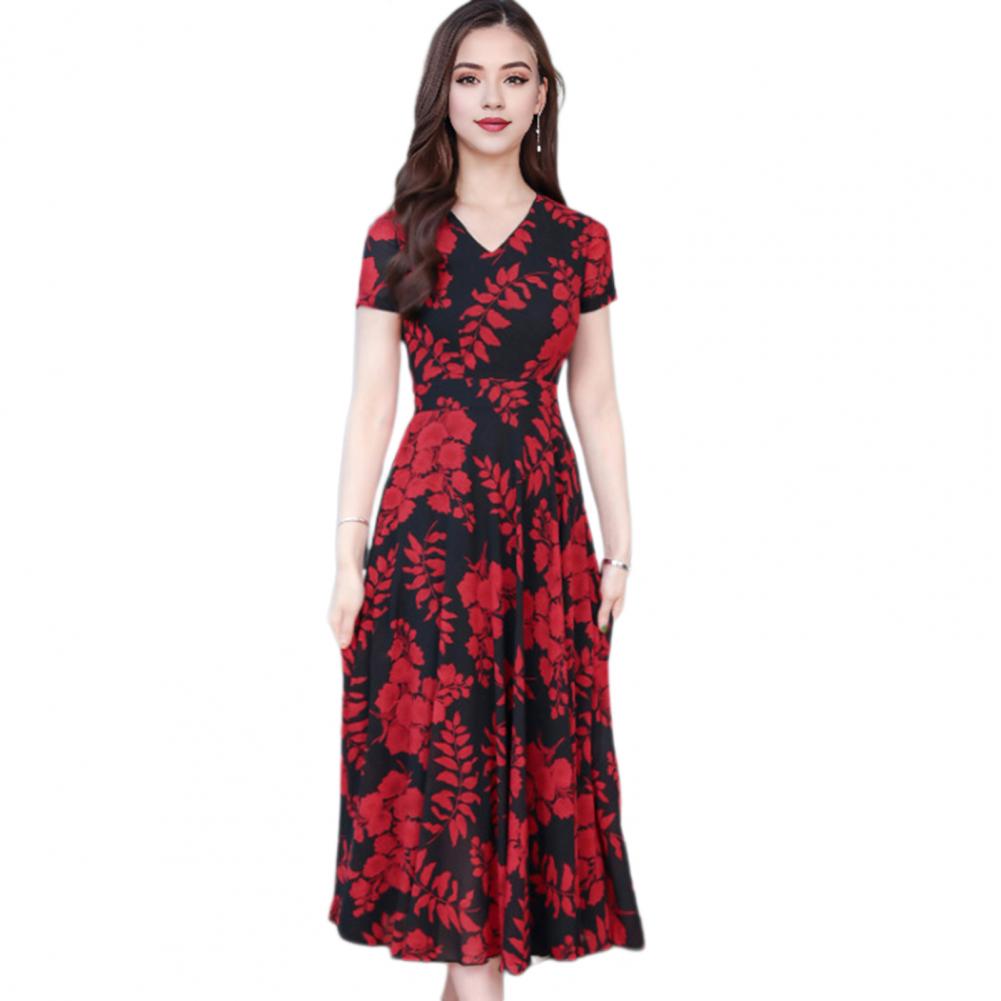 Victoria – Leaf Print Summer Dress