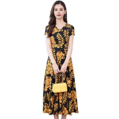 Victoria – Leaf Print Summer Dress