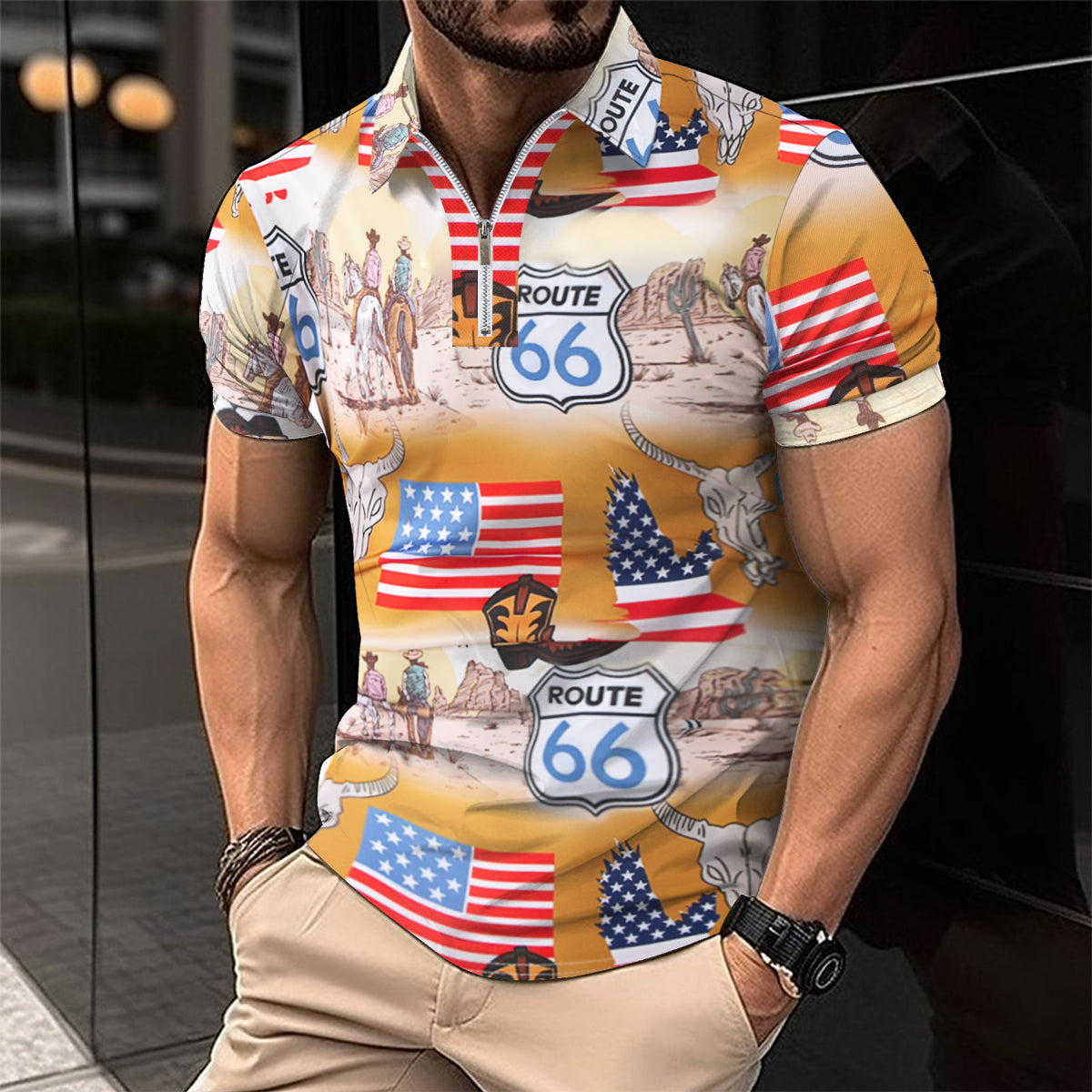 Zachary – Summer Printed Casual Polo Shirt for Men