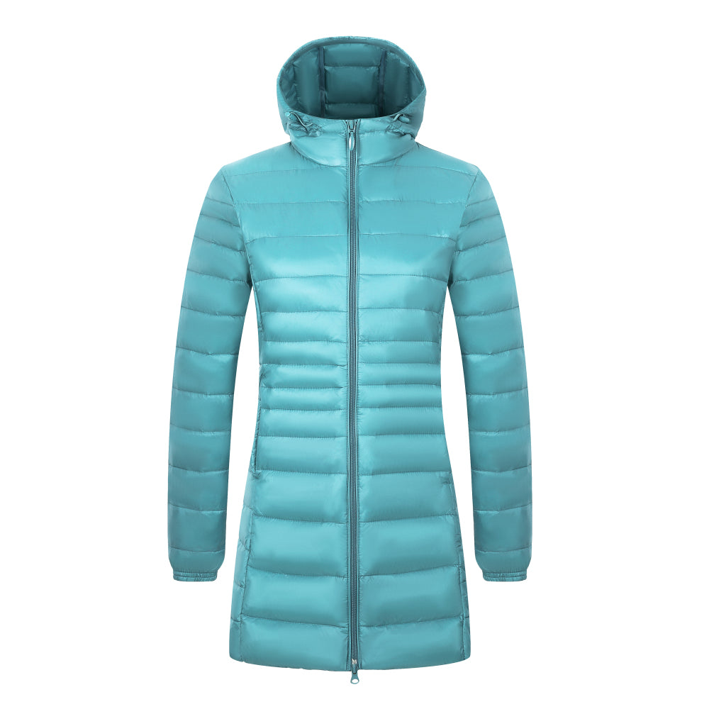 Avery - Women's Long Warm Down Coat with Portable Storage Bag