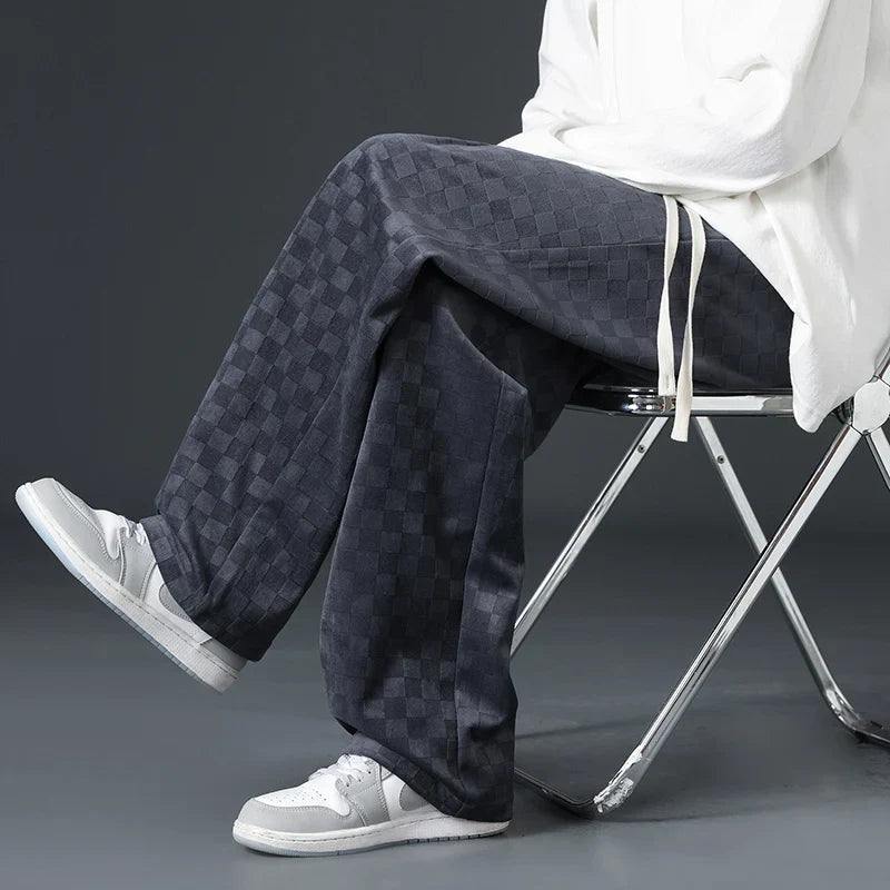 Karolin-Checkered Corduroy Sweatpants