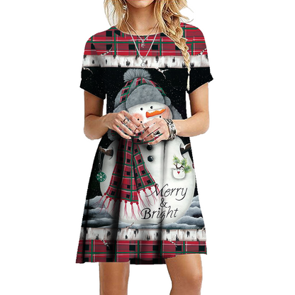 Holly – Christmas Snowflake Print Party Dress