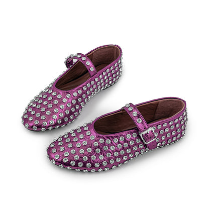 Jessamine - Elegant Diamond Studded Mary Jane Shoes for Women