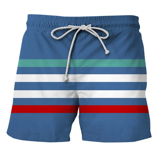 Damien – Men's 3D Striped Beach Shorts