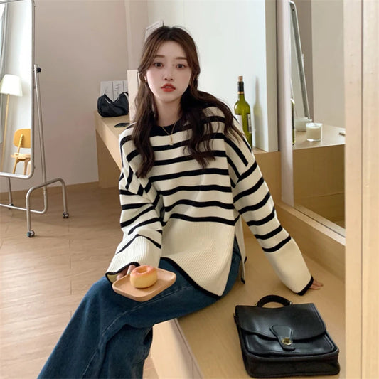 Lucinda - Playful Striped Knit Sweater for Women