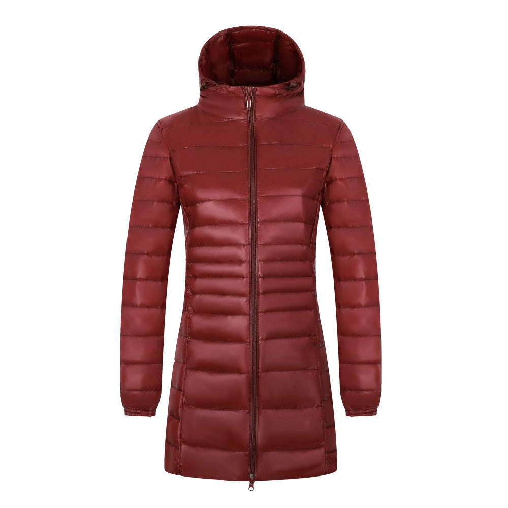 Avery - Women's Long Warm Down Coat with Portable Storage Bag