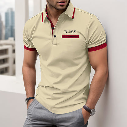 Marcus - 3D Digital Stripe Polo Shirt