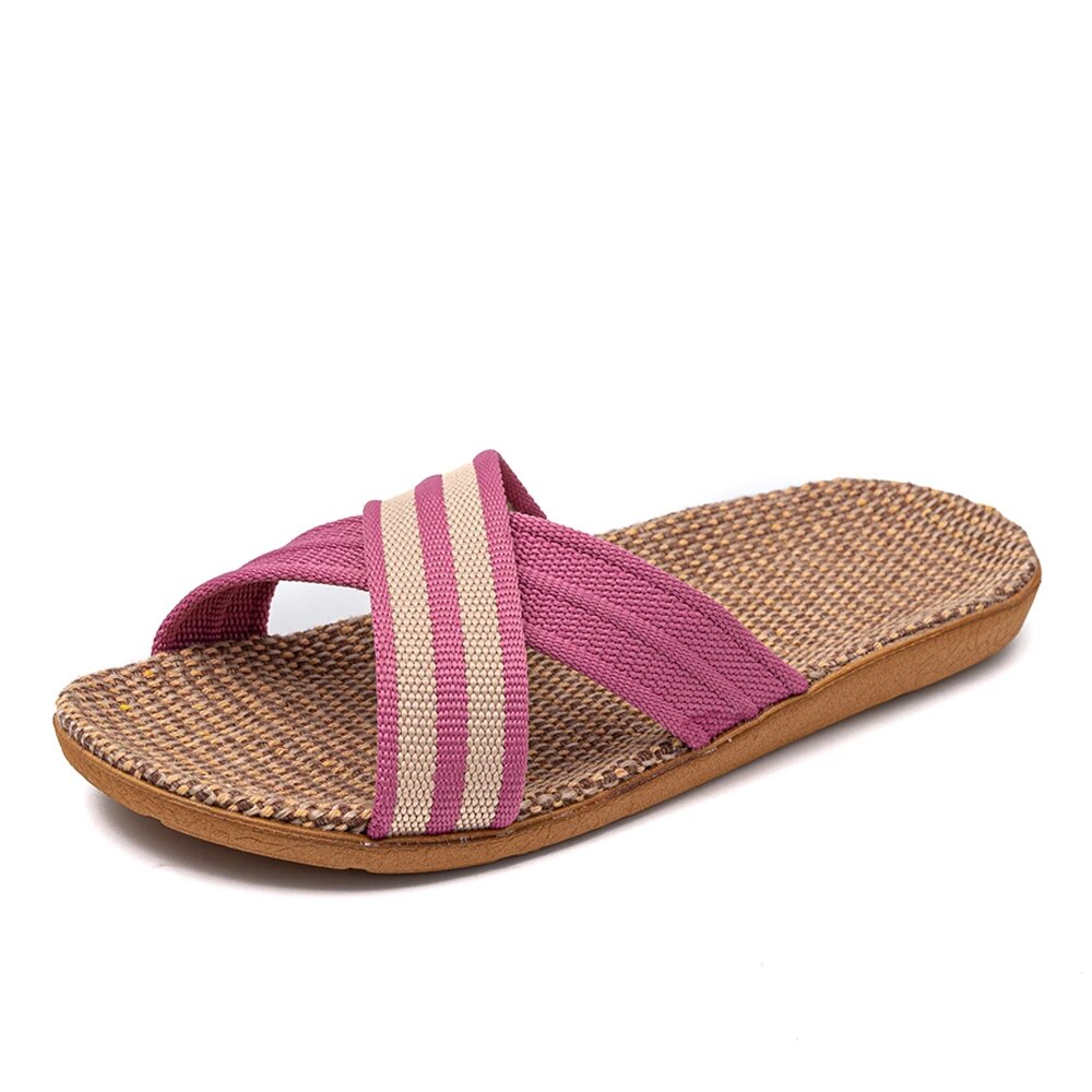 Sophia – Spring and Summer Non-Slip Striped Linen Slippers