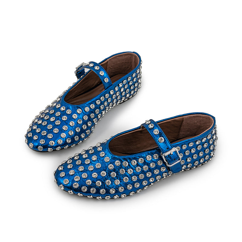 Jessamine - Elegant Diamond Studded Mary Jane Shoes for Women