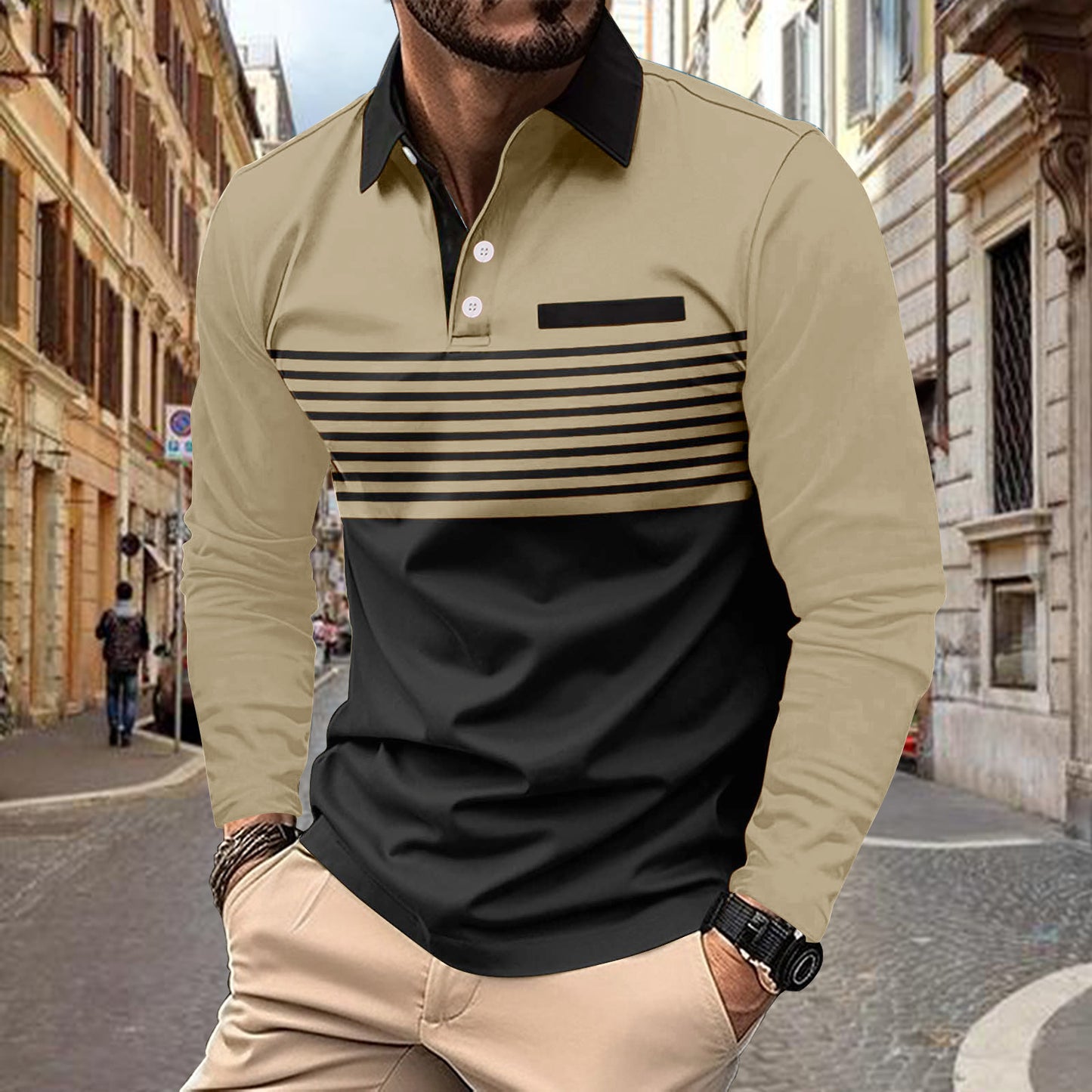 Benjamin – Long Sleeve Sports Polo Shirt for Men