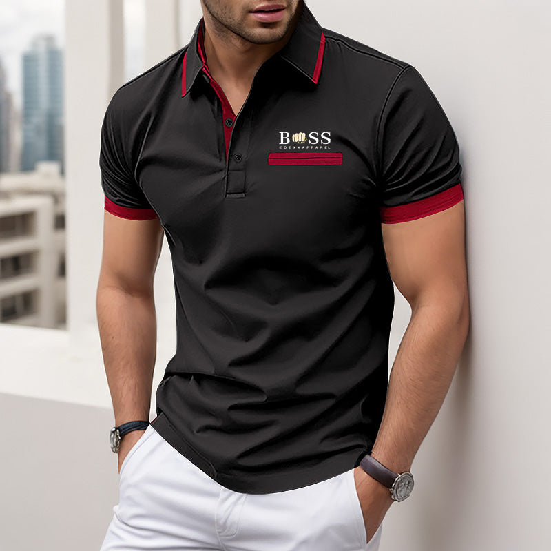 Marcus - 3D Digital Stripe Polo Shirt