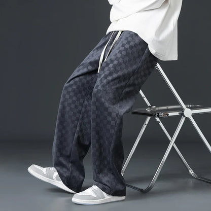 Karolin-Checkered Corduroy Sweatpants