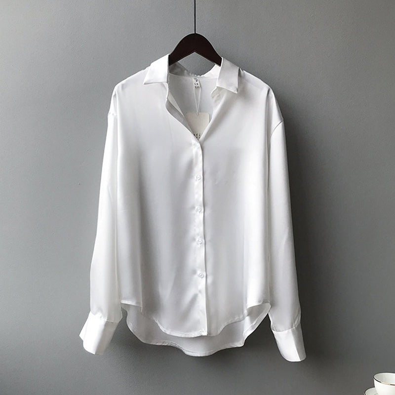 Marisella - Chic Satin Button-Up Shirt for Women