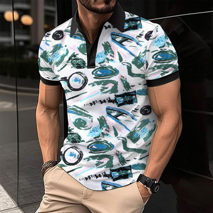 Zachary – Summer Printed Casual Polo Shirt for Men