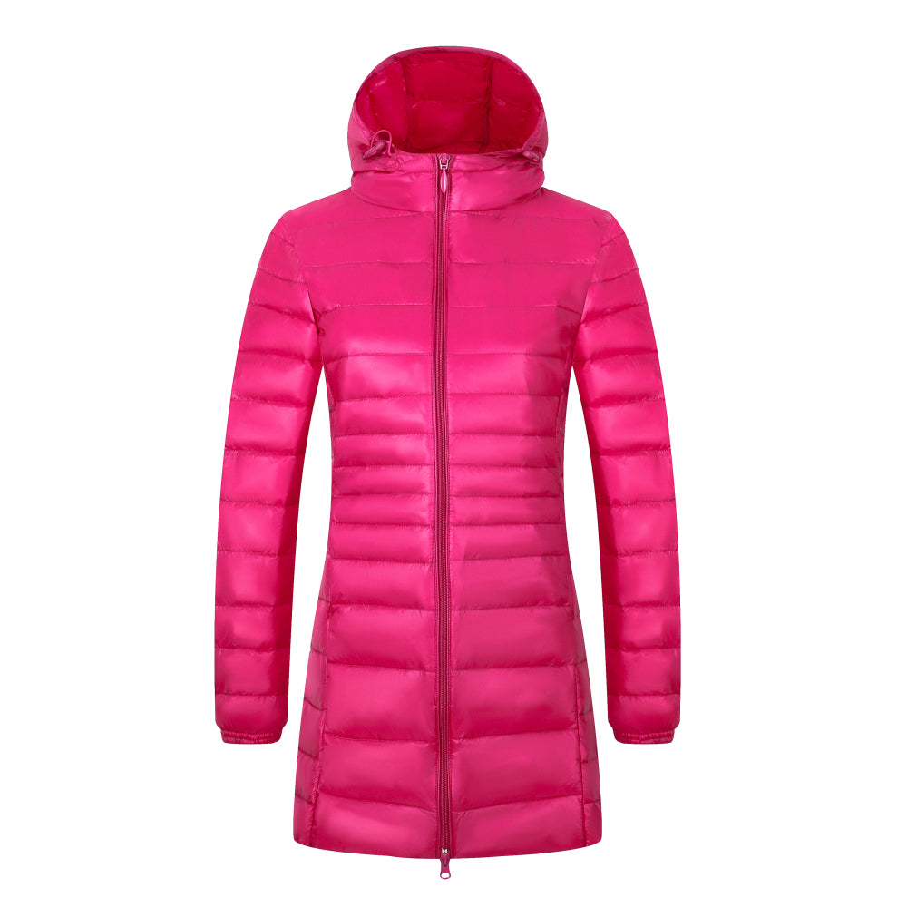 Avery - Women's Long Warm Down Coat with Portable Storage Bag