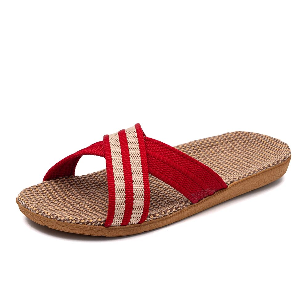 Sophia – Spring and Summer Non-Slip Striped Linen Slippers