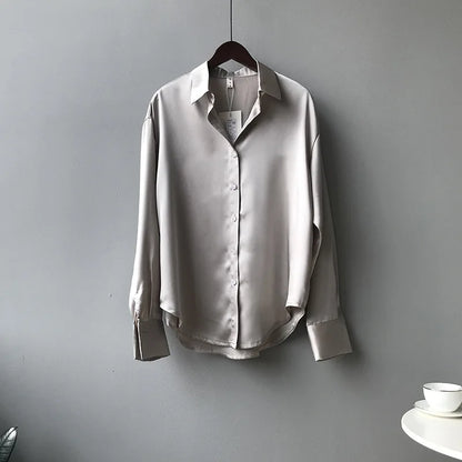 Marisella - Chic Satin Button-Up Shirt for Women