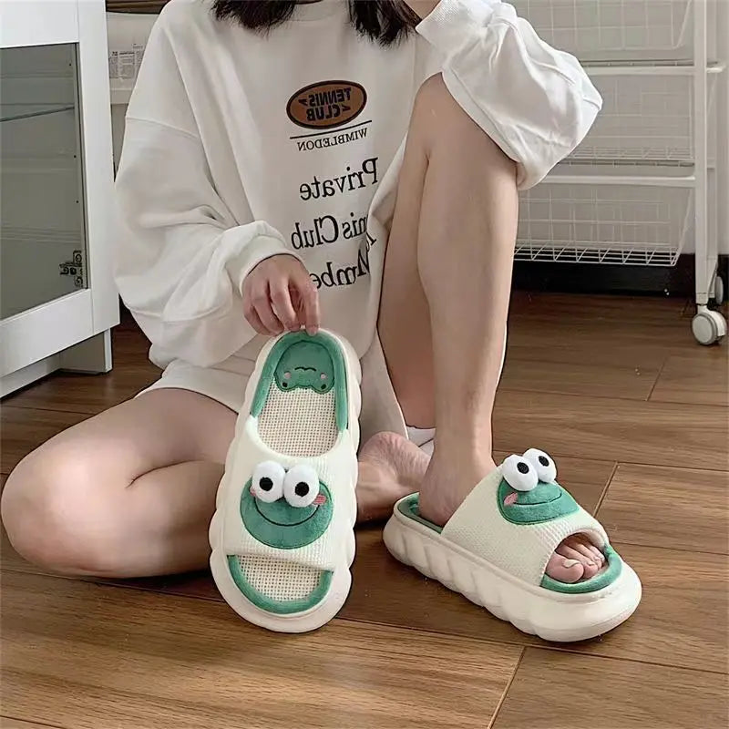 Rosalba - Cozy Anti-Slip Cartoon Frog Slippers for Women