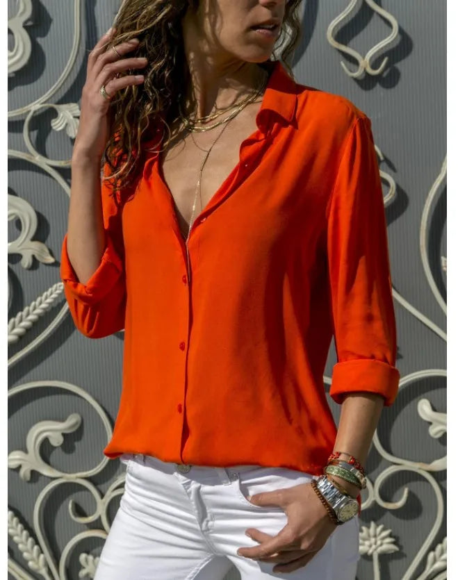 Adaline - Timeless Polo Collar Office Blouse for Women