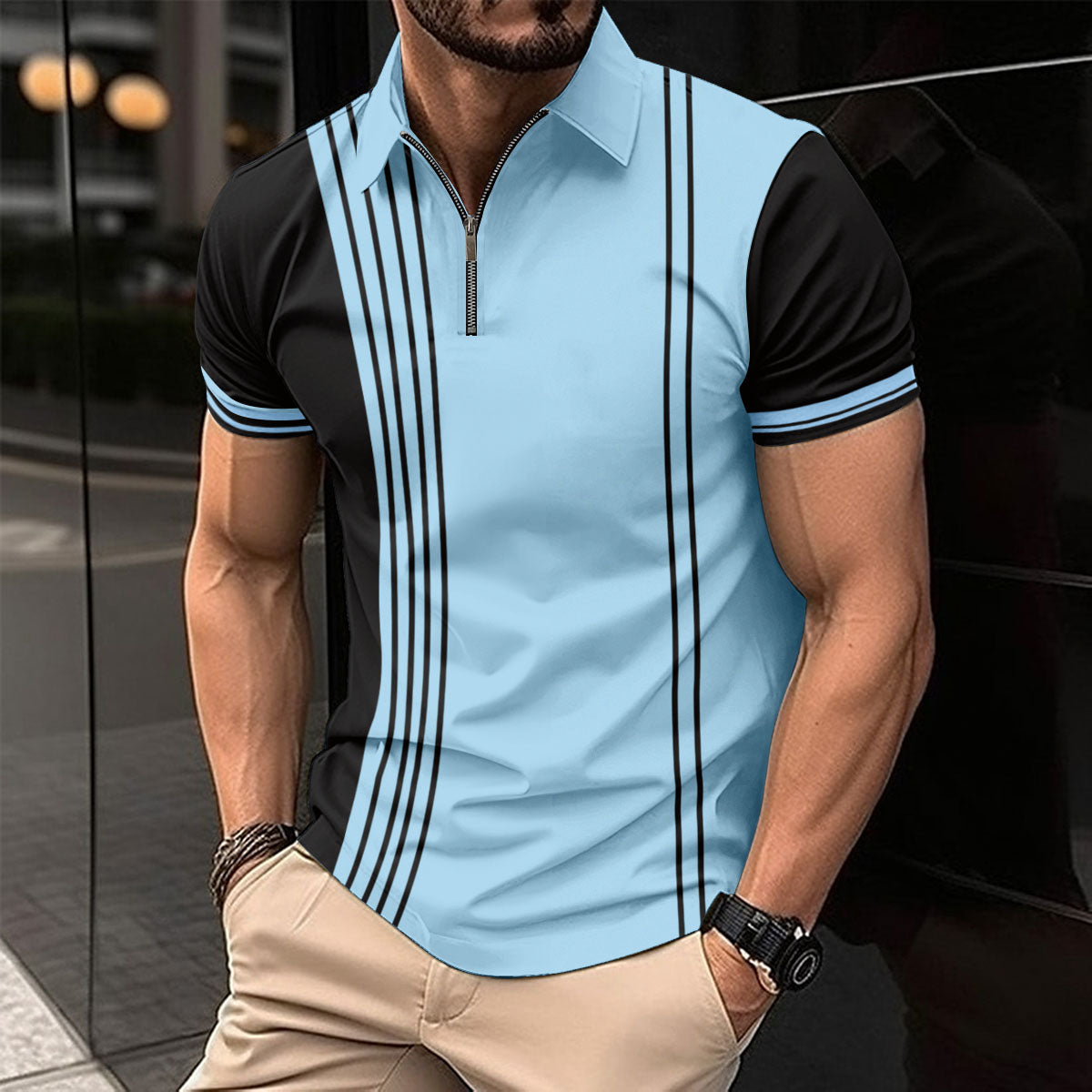 Zachary – Summer Printed Casual Polo Shirt for Men