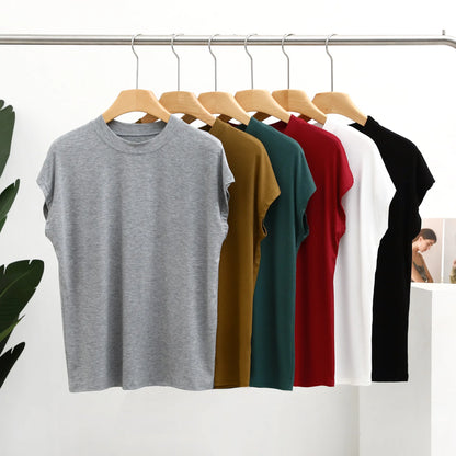 Mathilda - Solid Color Slimming Tee Tops