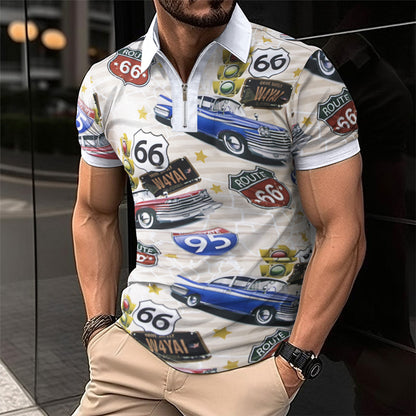 Zachary – Summer Printed Casual Polo Shirt for Men