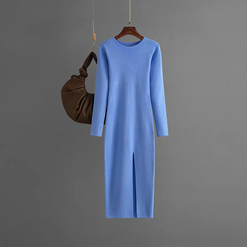 Isolde - Cozy Long Sleeve Bodycon Sweater Dress for Women