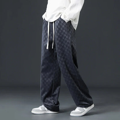 Karolin-Checkered Corduroy Sweatpants