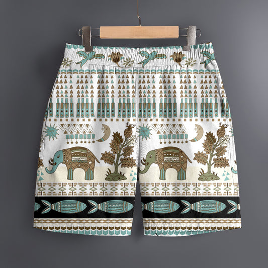 Lucas – Men's 3D Elephant Print Hawaiian Beach Shorts