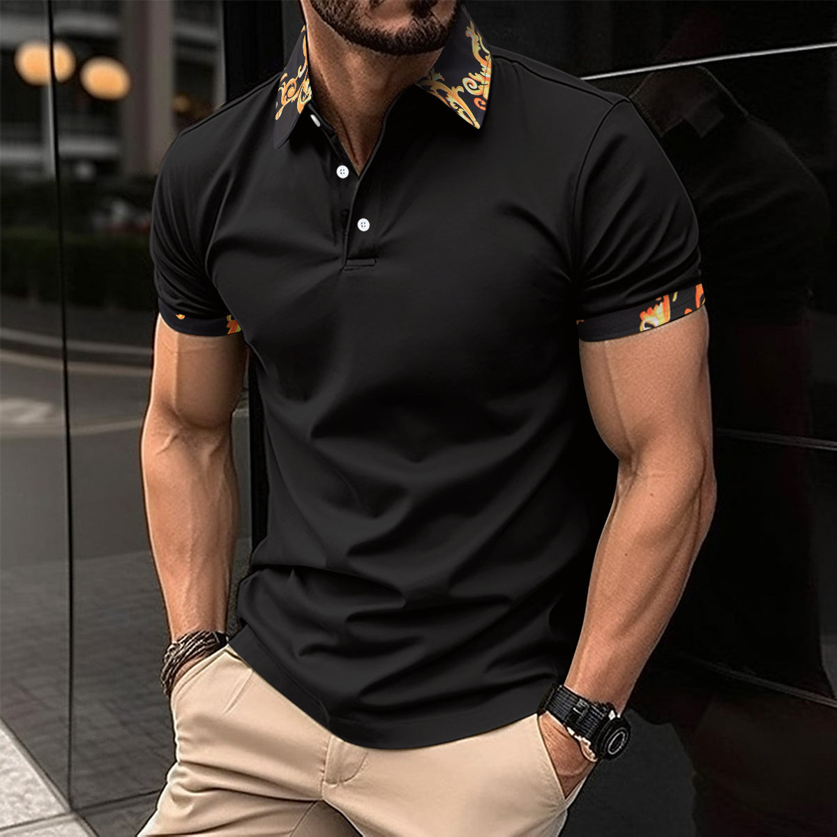 Zachary – Summer Printed Casual Polo Shirt for Men