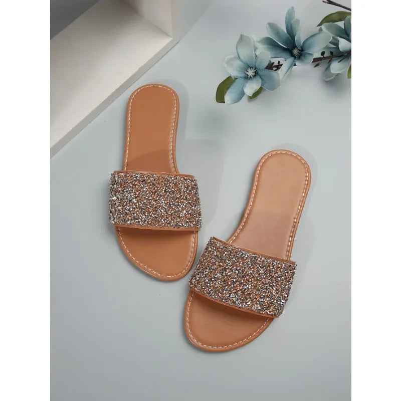 Serena – Glitter Bling Summer Slippers