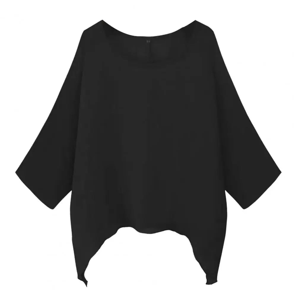 Ariana – Women's O-neck Loose Fit Pullover Blouse for Summer