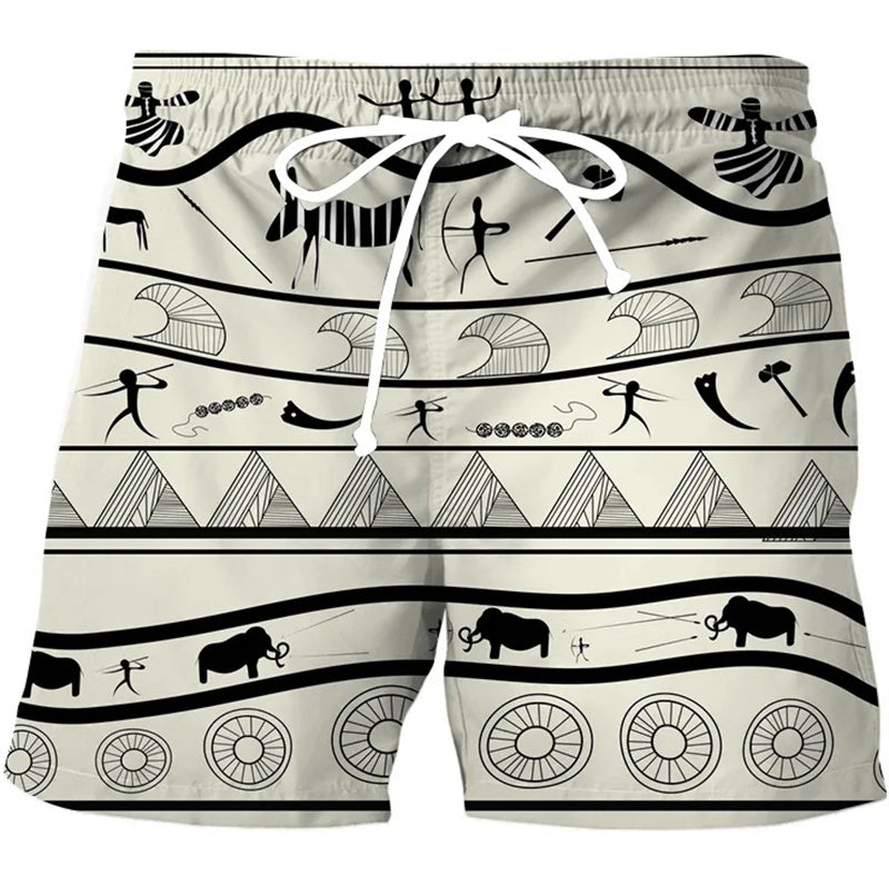 Damien – Men's 3D Striped Beach Shorts