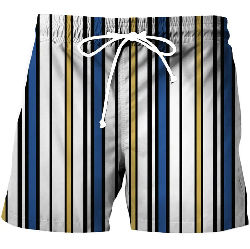 Damien – Men's 3D Striped Beach Shorts