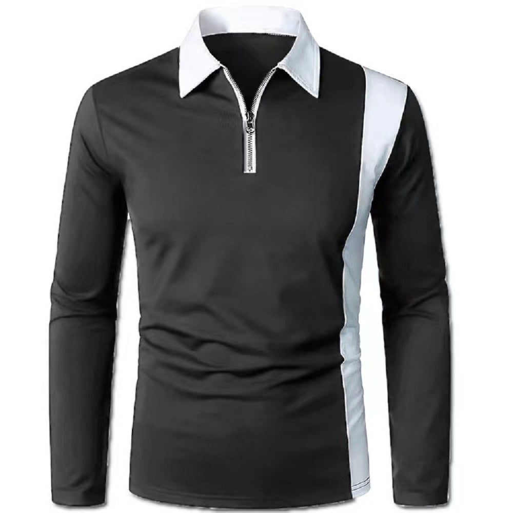 Max – Men's Two-Tone Long Sleeve Polo Shirt