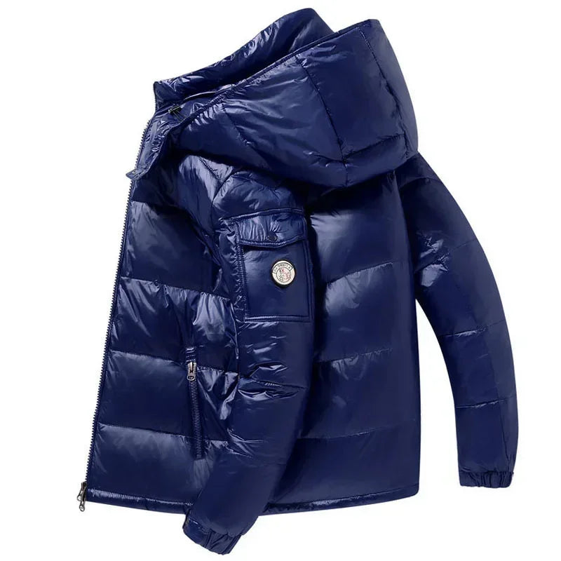 William - Men's Hooded Glossy Puffer Jacket for Winter