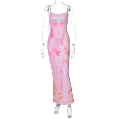 Viviette - Stylish Floral Bodycon Maxi Dress for Women