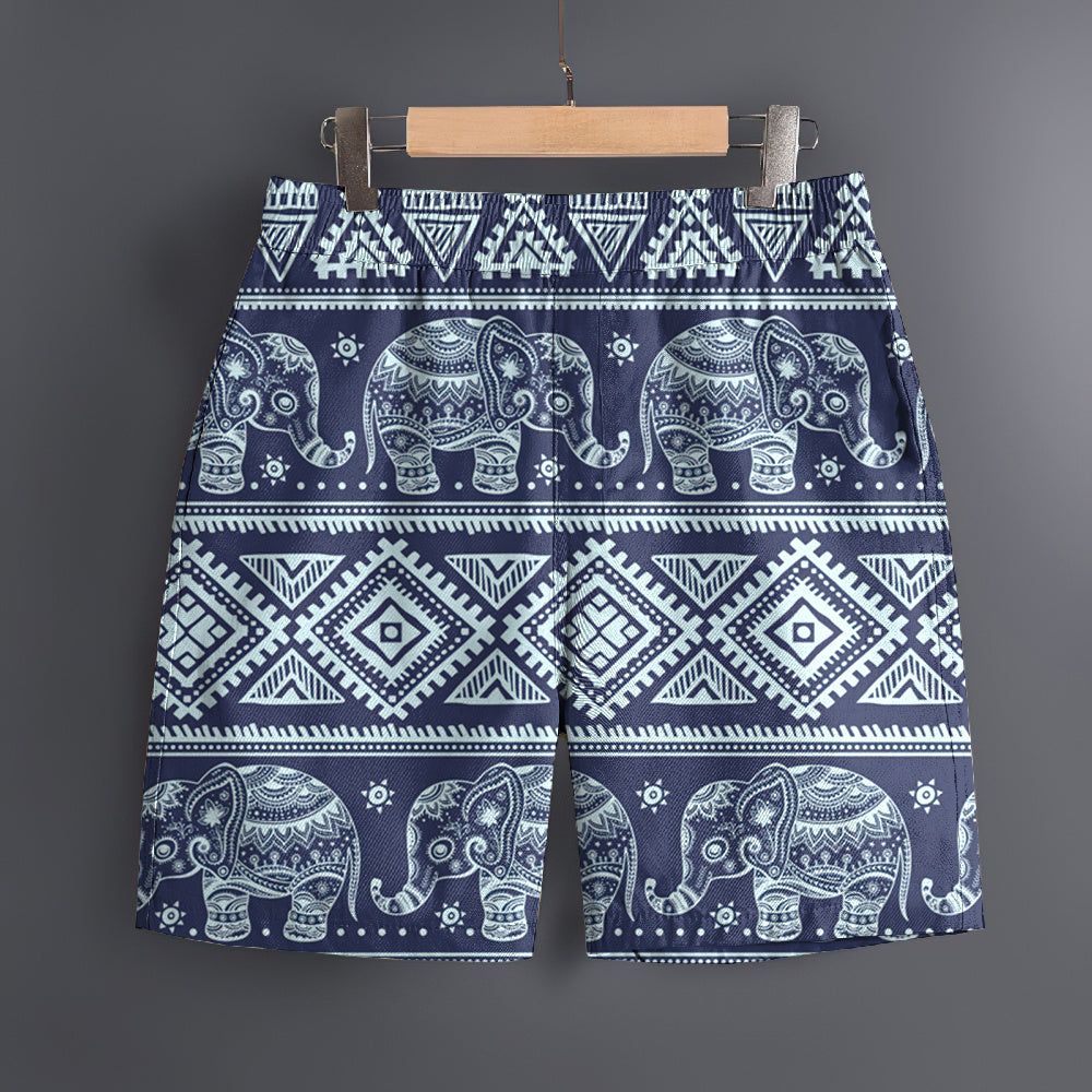 Lucas – Men's 3D Elephant Print Hawaiian Beach Shorts