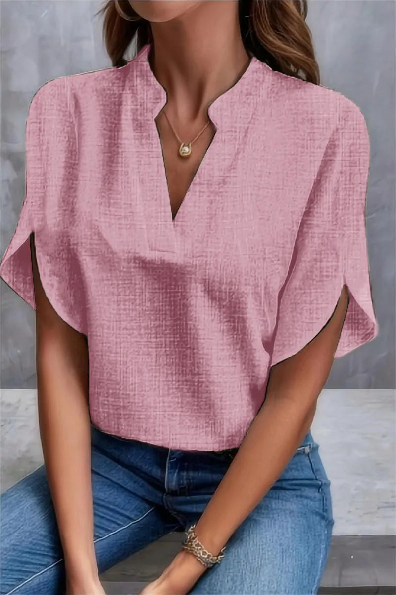 Naomi – Off-Shoulder V-Neck Summer Blouse