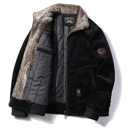 Mason – Men's Corduroy Winter Jacket – Fur Collar Windbreaker