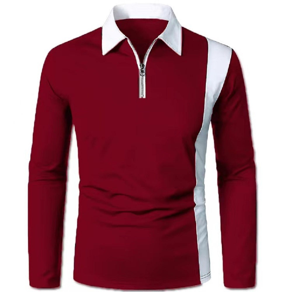 Max – Men's Two-Tone Long Sleeve Polo Shirt